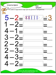 Çıkarma işlemi yaprak test